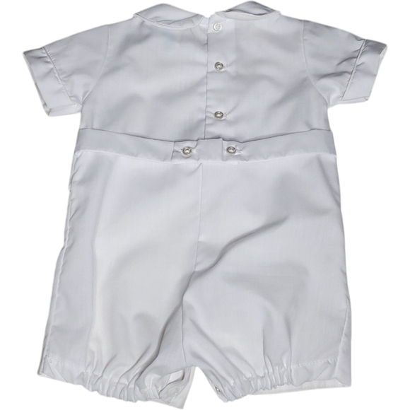 Vintage Alexis Formal Christening or Baptism Romper Outfit White Baby Boy 3M - Picture 2 of 3